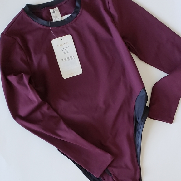 NWT! FABLETICS WINE COLORED KARLEEN BODYSUIT - Picture 3 of 8